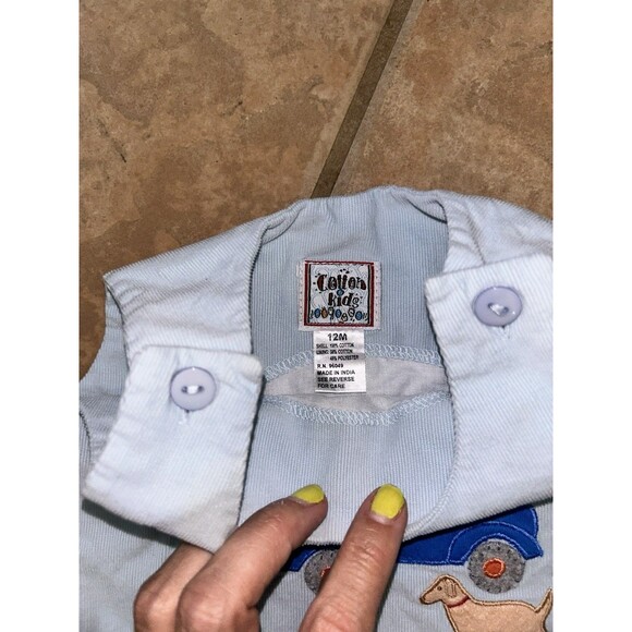 Cotton Kids Fall Corduroy Overalls, 12 Months Blue - Picture 4 of 5